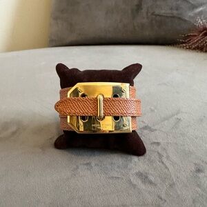 Henri Bendel Gold and Tan Bracelet